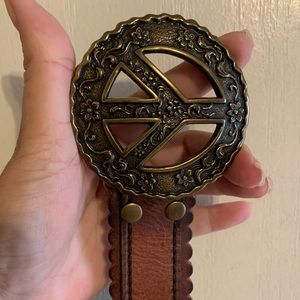 100% Leather Belt, Brown women size 30